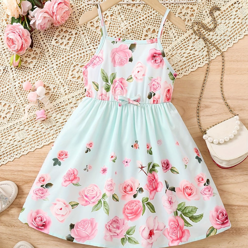 Vestido de Niña con Estampado de Flores Luxeira