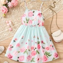 Vestido de Niña con Estampado de Flores Luxeira