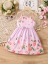 Vestido de Niña con Estampado de Flores Luxeira