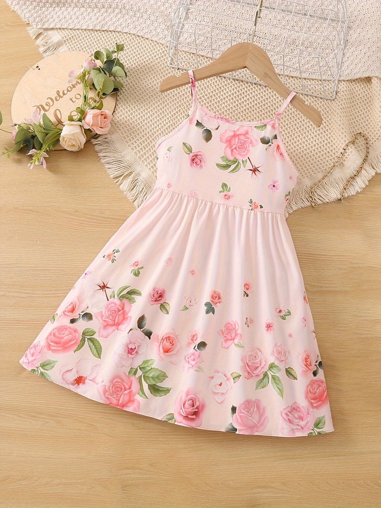 Vestido de Niña con Estampado de Flores Luxeira