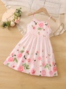 Vestido de Niña con Estampado de Flores Luxeira