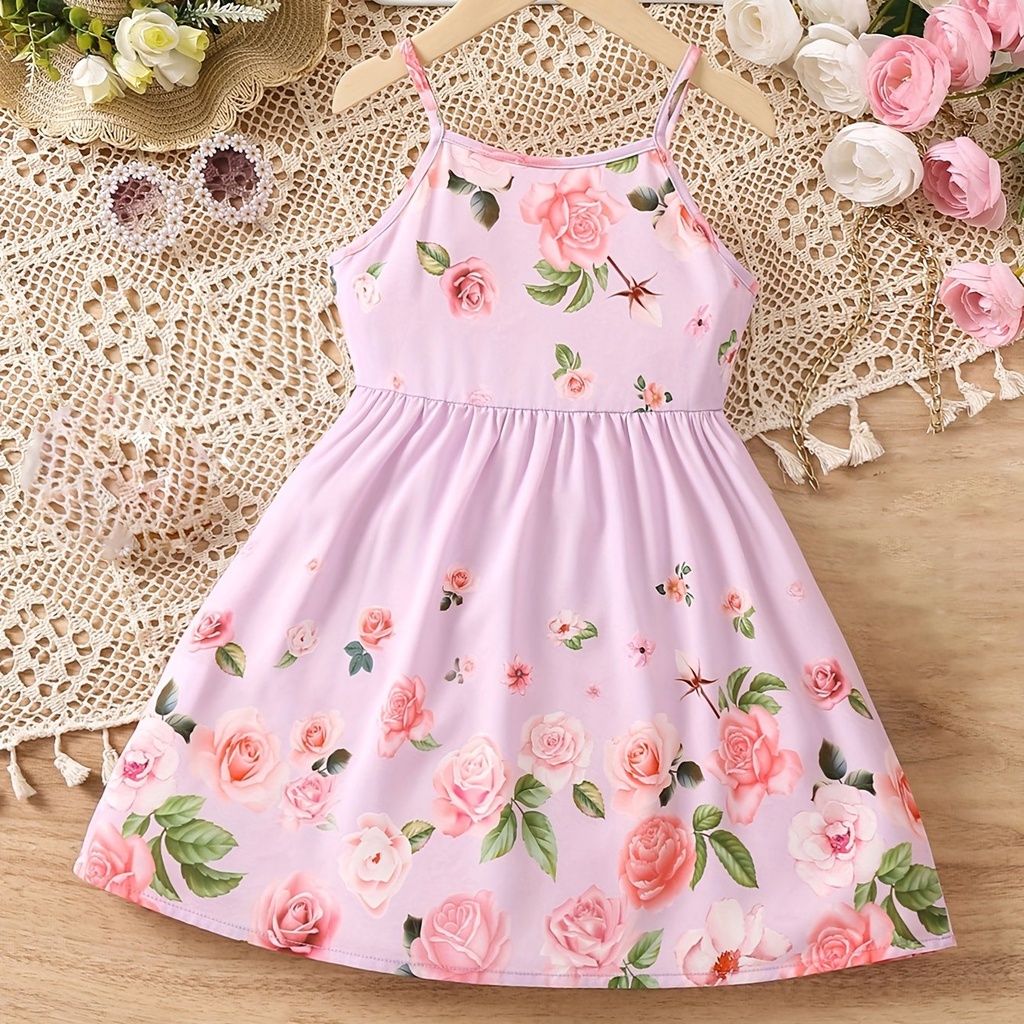 Vestido de Niña con Estampado de Flores Luxeira