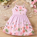 Vestido de Niña con Estampado de Flores Luxeira
