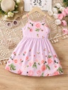 Vestido de Niña con Estampado de Flores Luxeira