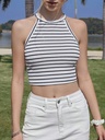 Top Casual de Rayas con Cuello Redondo Luxeira