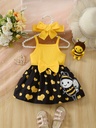 Vestido Sin Mangas con Estampado de Corazón + Diadema Luxeira