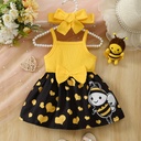 Vestido Sin Mangas con Estampado de Corazón + Diadema Luxeira