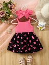 Vestido Sin Mangas con Estampado de Corazón + Diadema Luxeira