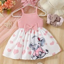 Vestido Sin Mangas con Estampado de Corazón + Diadema Luxeira