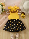 Vestido Sin Mangas con Estampado de Corazón + Diadema Luxeira