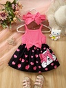 Vestido Sin Mangas con Estampado de Corazón + Diadema Luxeira