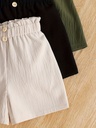 Short Casual de Cintura Fruncida Luxeira