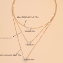 Collar de 3 Capas con Colgantes de Corazón, Estrella y Gota de Lágrima