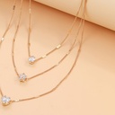 Collar de 3 Capas con Colgantes de Corazón, Estrella y Gota de Lágrima