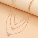 Collar de 3 Capas con Colgantes de Corazón, Estrella y Gota de Lágrima