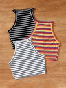 Top Casual de Rayas con Cuello Redondo Luxeira