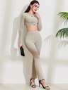 Conjunto Casual: Top de Manga Larga y Pantalón Acanalado Luxeira