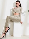 Conjunto Casual: Top de Manga Larga y Pantalón Acanalado Luxeira