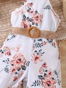 Enterizo de Verano con Estampado Floral, Cuello Halter y Cinturón Luxeira