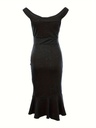 Vestido con Ribete de Volante Luxeira