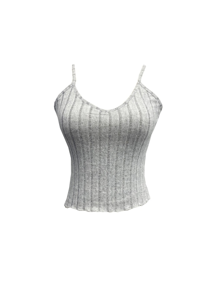 Top Acanalado con Cuello en V Luxeira
