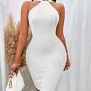 Vestido Bodycon Elegante sin Mangas Luxeira