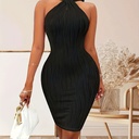 Vestido Bodycon Elegante sin Mangas Luxeira