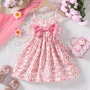 Vestido de Tirantes con Lazo y Estampado de Flores Luxeira