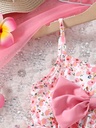 Vestido de Tirantes con Lazo y Estampado de Flores Luxeira