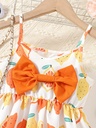 Vestido de Tirantes con Lazo y Estampado de Flores Luxeira