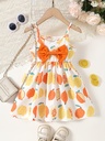 Vestido de Tirantes con Lazo y Estampado de Flores Luxeira