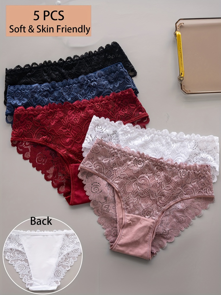 Panty de Encaje con Ribetes Ondulados Luxeira