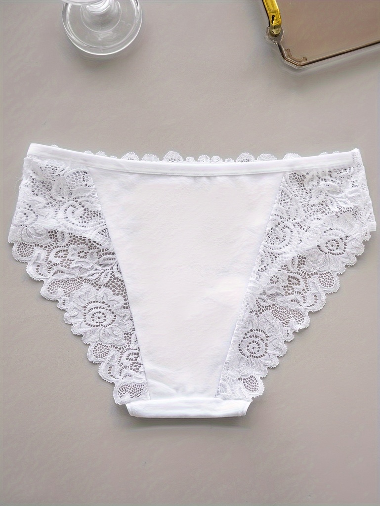 Panty de Encaje con Ribetes Ondulados Luxeira