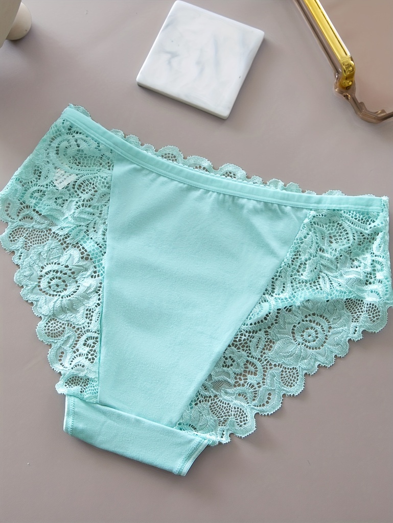 Panty de Encaje con Ribetes Ondulados Luxeira