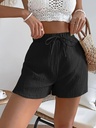 Short de Cintura Alta con Cordón Liso Luxeira