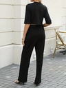 Conjunto de Dos Piezas: Top de Cuello Redondo y Pantalones Cómodos de Cintura Alta Luxeira