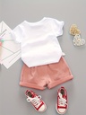 Conjunto de Camiseta y Short con Estampado de Letras y Sandía Luxeira
