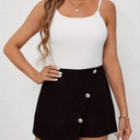 Short Elegante de Cintura Alta con Decoración de Botones Luxeira