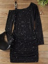 Vestido de Hombros Descubiertos y Manga Larga Luxeira
