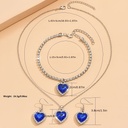 Conjunto de 3 Piezas: Collar, Pulsera y Aretes Plateados con Pedrería Brillante Luxeira