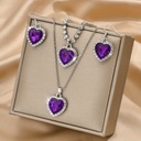 Conjunto de 3 Piezas: Collar, Pulsera y Aretes Plateados con Pedrería Brillante Luxeira