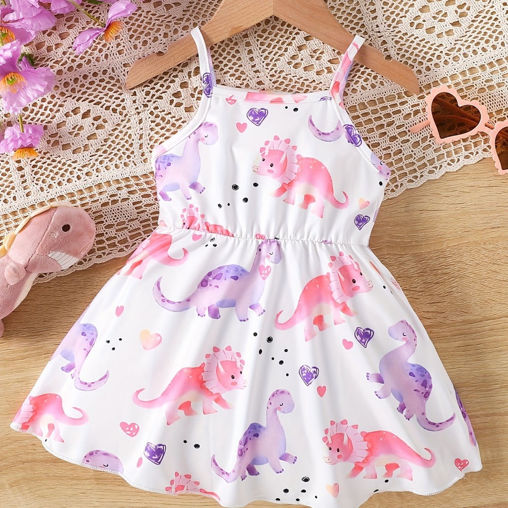 Vestido de Verano con Estampado de Dinosaurio Luxeira