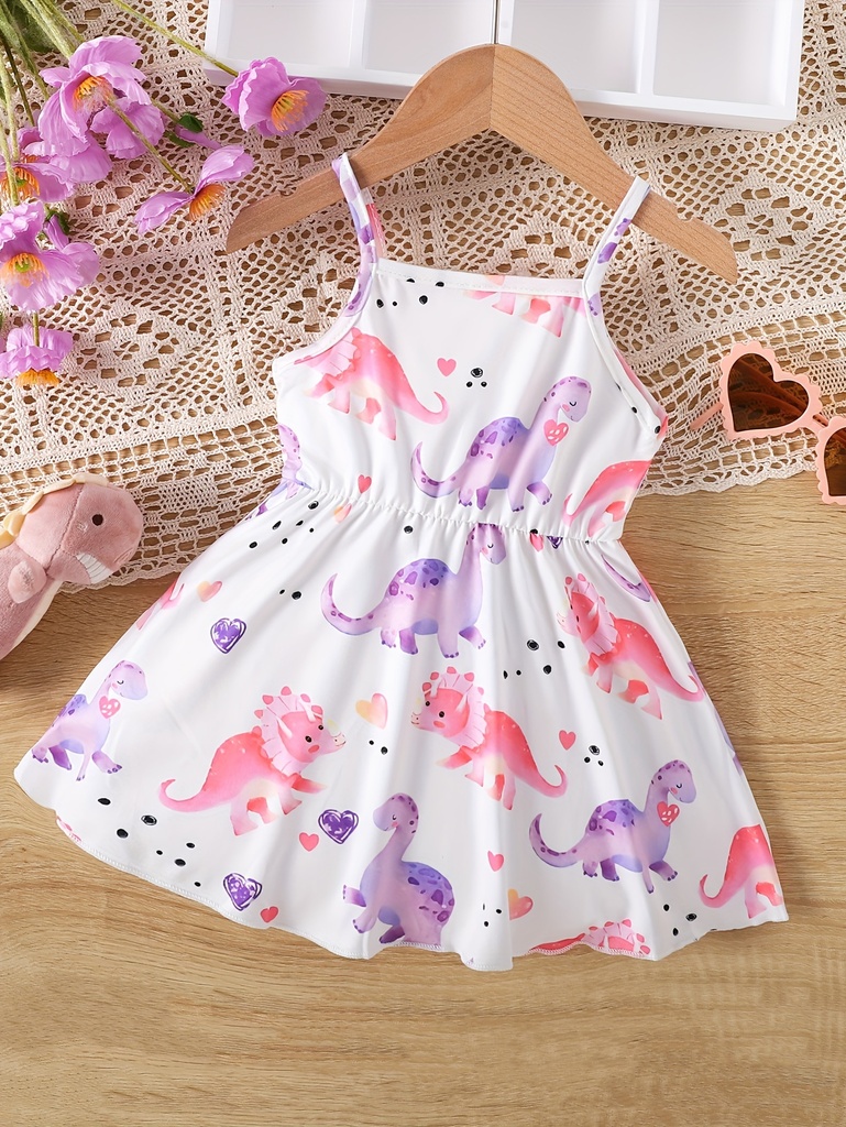 Vestido de Verano con Estampado de Dinosaurio Luxeira