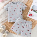 Conjunto de Camiseta y Short con Estampado de Cerezas Luxeira