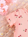 Conjunto de Camiseta y Short con Estampado de Cerezas Luxeira
