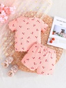 Conjunto de Camiseta y Short con Estampado de Cerezas Luxeira