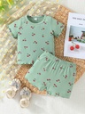 Conjunto de Camiseta y Short con Estampado de Cerezas Luxeira