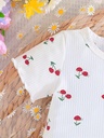 Conjunto de Camiseta y Short con Estampado de Cerezas Luxeira