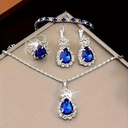 Set de 5 Piezas de Joyería con Detalles de Vidrio y Aleación