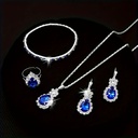 Set de 5 Piezas de Joyería con Detalles de Vidrio y Aleación